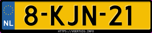 Kenteken afbeelding van 8KJN21, grijze Peugeot 208 1.2 Vti