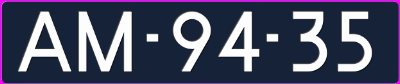 Kenteken afbeelding van AM9435, blauwe Peugeot 403-7