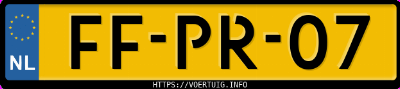 Kenteken afbeelding van FFPR07, witte Peugeot 290 G52 Kampeerauto