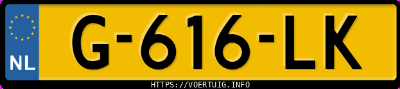 Kenteken afbeelding van G616LK, blauwe Peugeot 2008 1.2 Stt