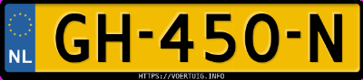 Kenteken afbeelding van GH450N, witte Peugeot 108