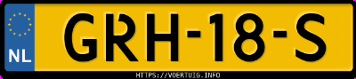 Kenteken afbeelding van GRH18S, witte Peugeot J9 Durisotti