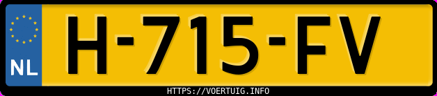 Kenteken afbeelding van H715FV, blauwe Peugeot 208