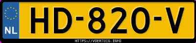 Kenteken afbeelding van HD820V, zwarte Peugeot 207