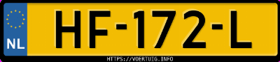 Kenteken afbeelding van HF172L, blauwe Peugeot 208 1.2 Vti
