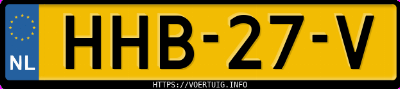 Kenteken afbeelding van HHB27V, grijze Peugeot 3008 1.6i Stt