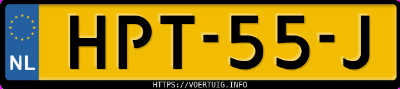 Kenteken afbeelding van HPT55J, zwarte Peugeot 2008 1.2i