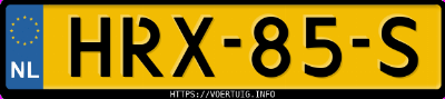 Kenteken afbeelding van HRX85S, zwarte Peugeot 2008 1.2i