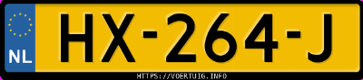 Kenteken afbeelding van HX264J, zwarte Peugeot 206+ 1.4i