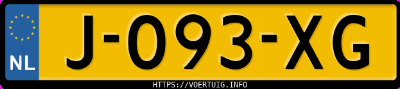 Kenteken afbeelding van J093XG, blauwe Peugeot 208 208-E 50 Kwh