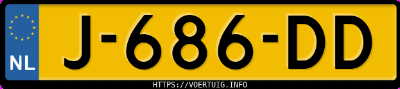 Kenteken afbeelding van J686DD, grijze Peugeot 3008 1.2i Stt