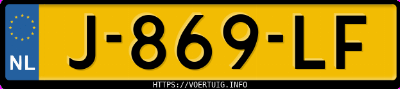 Kenteken afbeelding van J869LF, rode Peugeot 2008 E-2008 50 Kwh