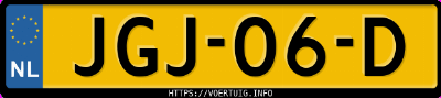 Kenteken afbeelding van JGJ06D, zwarte Peugeot 2008 1.2i