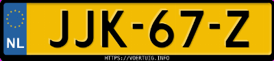 Kenteken afbeelding van JJK67Z, grijze Peugeot 3008 1.6i Stt