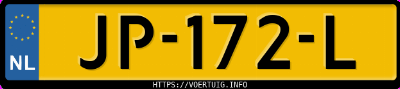 Kenteken afbeelding van JP172L, zwarte Peugeot 207