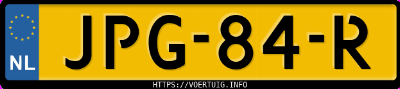 Kenteken afbeelding van JPG84R, witte Peugeot 208 1.2i Stt