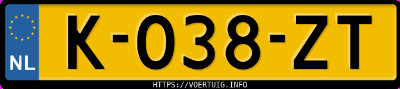 Kenteken afbeelding van K038ZT, grijze Peugeot 2008 1.2i