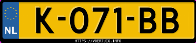 Kenteken afbeelding van K071BB, zwarte Peugeot 5008 1.2i Stt