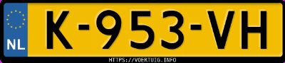 Kenteken afbeelding van K953VH, bruine Peugeot Rifter 1.2 I Stt