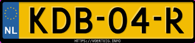 Kenteken afbeelding van KDB04R, grijze Peugeot 208 1.2i