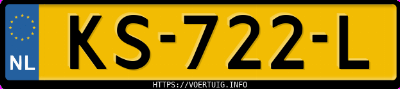 Kenteken afbeelding van KS722L, blauwe Peugeot 308 1.2i