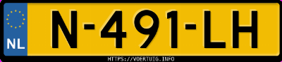 Kenteken afbeelding van N491LH, witte Peugeot 208 1.2i