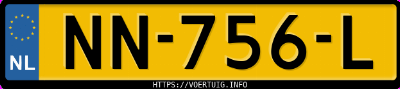 Kenteken afbeelding van NN756L, rode Peugeot 208 1.2e Stt