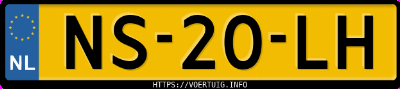 Kenteken afbeelding van NS20LH, rode Peugeot 205 Xl