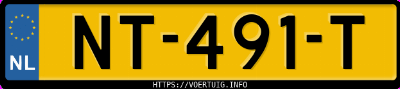 Kenteken afbeelding van NT491T, zwarte Peugeot 208 1.2 Vti