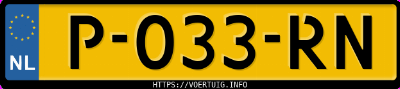 Kenteken afbeelding van P033RN, witte Peugeot 208 208-E 50 Kwh