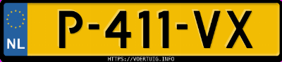 Kenteken afbeelding van P411VX, oranje Peugeot 2008 E-2008 50 Kwh