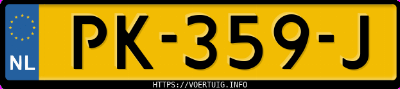 Kenteken afbeelding van PK359J, witte Peugeot 3008 1.2i Stt