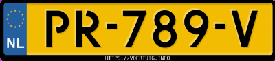 Kenteken afbeelding van PR789V, grijze Peugeot 108