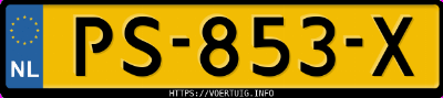 Kenteken afbeelding van PS853X, bruine Peugeot Hymer 280 L