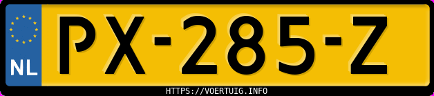 Kenteken afbeelding van PX285Z, blauwe Peugeot 308