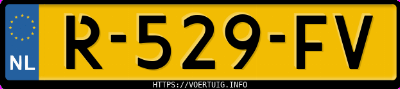 Kenteken afbeelding van R529FV, blauwe Peugeot 208 208-E 50 Kwh