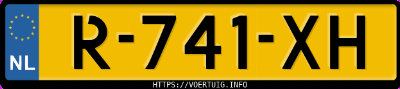 Kenteken afbeelding van R741XH, blauwe Peugeot 208 208-E 50 Kwh