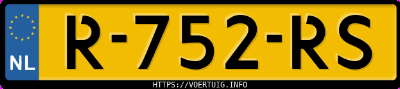 Kenteken afbeelding van R752RS, zwarte Peugeot 208 208-E 50 Kwh