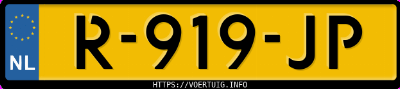 Kenteken afbeelding van R919JP, blauwe Peugeot 3008 1.6i Stt