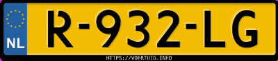 Kenteken afbeelding van R932LG, witte Peugeot 208 208-E 50 Kwh
