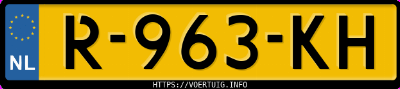 Kenteken afbeelding van R963KH, witte Peugeot 208 208-E 50 Kwh