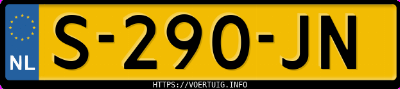 Kenteken afbeelding van S290JN, gele Peugeot 208 208-E 50 Kwh