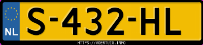 Kenteken afbeelding van S432HL, zwarte Peugeot 208 208-E 50 Kwh
