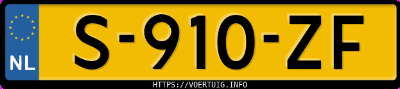 Kenteken afbeelding van S910ZF, witte Peugeot 208 1.2i
