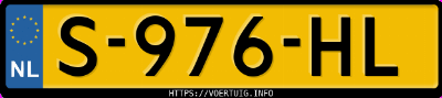 Kenteken afbeelding van S976HL, zwarte Peugeot 208 208-E 50 Kwh