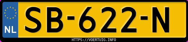 Kenteken afbeelding van SB622N, gele Peugeot 3008