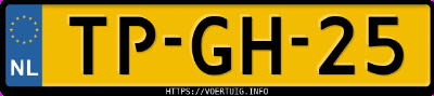 Kenteken afbeelding van TPGH25, witte Peugeot 1CDZ