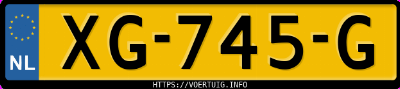 Kenteken afbeelding van XG745G, blauwe Peugeot 108