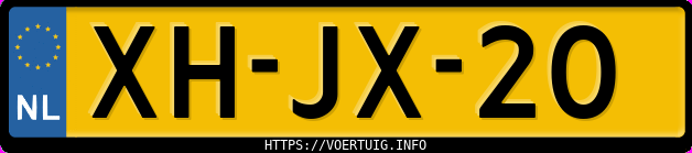 Kenteken afbeelding van XHJX20, gele Peugeot 306