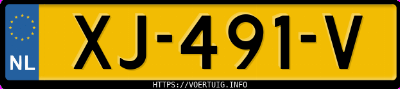 Kenteken afbeelding van XJ491V, groene Peugeot 108